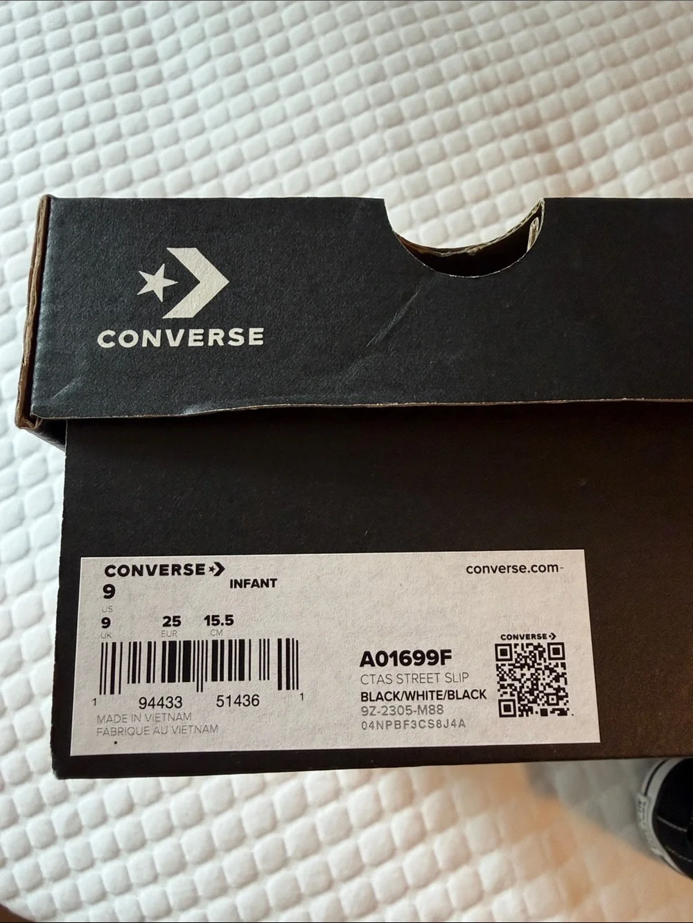 New Toddler Converse Black & White Sneakers Slip On